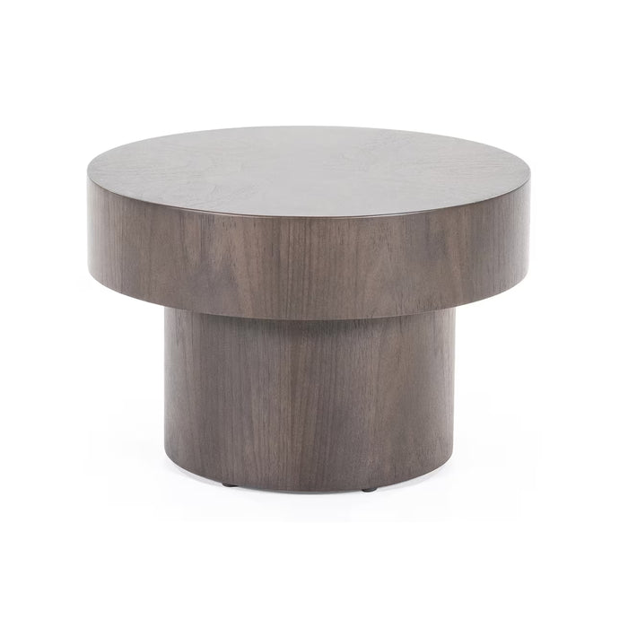 ronde bijzettafel walnoot fineer donkerbruin