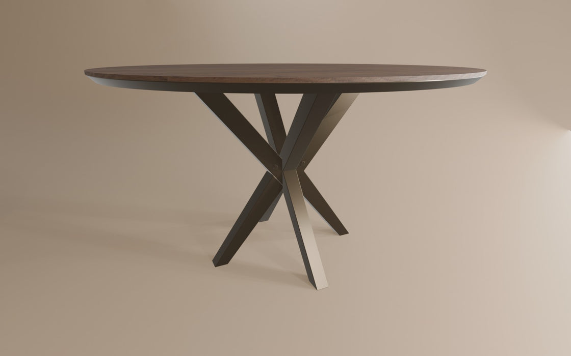 ronde eettafel vince houtlook met anodic brown spinpoot