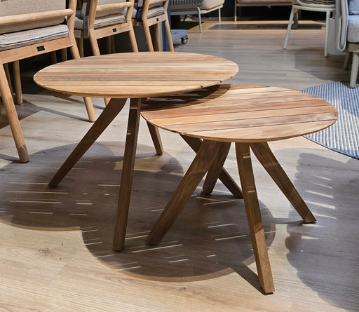 ronde salontafelset voor buiten teakhout rio van gescova