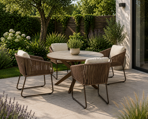 ronde tuinset 4 persoons calma bronze yoi