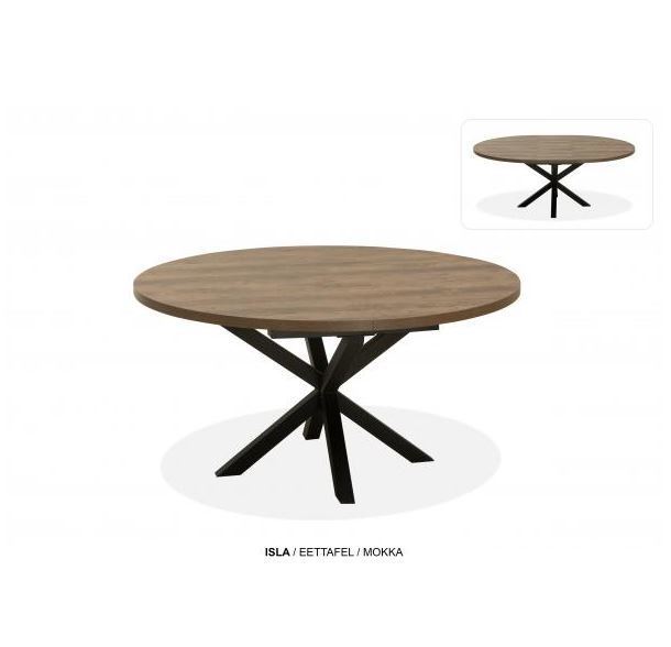 ronde uitschuif eettafel hout