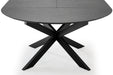 ronde uitschuifbare eettafel hpl in showroom