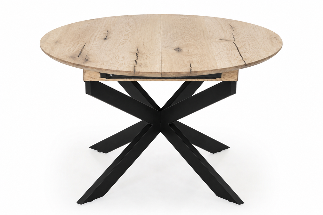 ronde uitschuiftafel licht hout levi