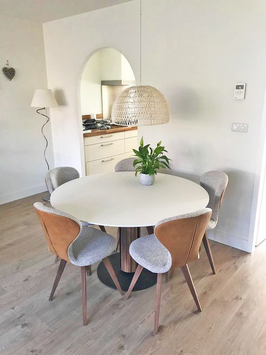 Bree's New World Steely ronde eettafel wit fenix