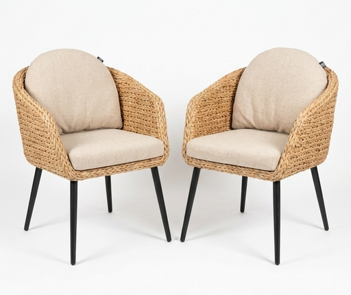 set van 2 tuinstoelen bananenblad  en oyster kussens applebee prototype