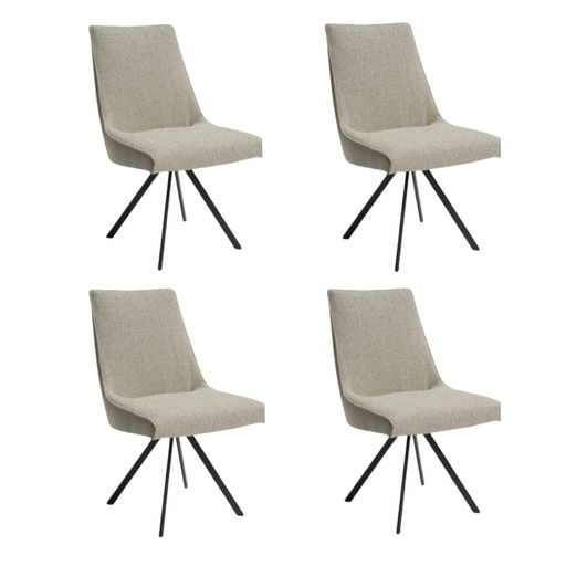set van 4 eetkamerstoelen in beige duobekleding panache bree's new world