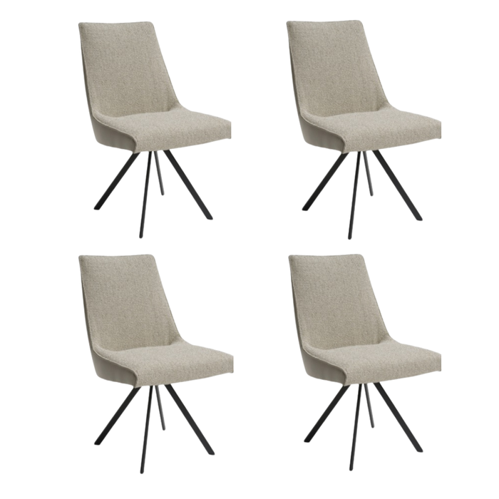 set van 4 eetkamerstoelen in beige duobekleding panache bree's new world