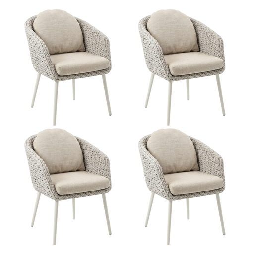 set van 4 witte tuinstoelen bananenblad applebee outlet