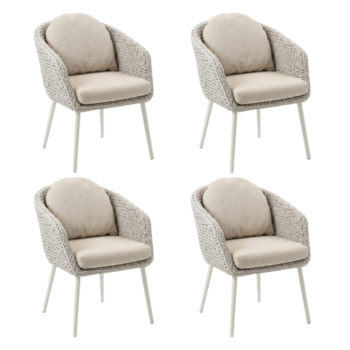 set van 4 witte tuinstoelen bananenblad applebee outlet