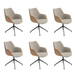 set van 6 eetkamerstoelen duobekleding stof en leer kiq bree's new world