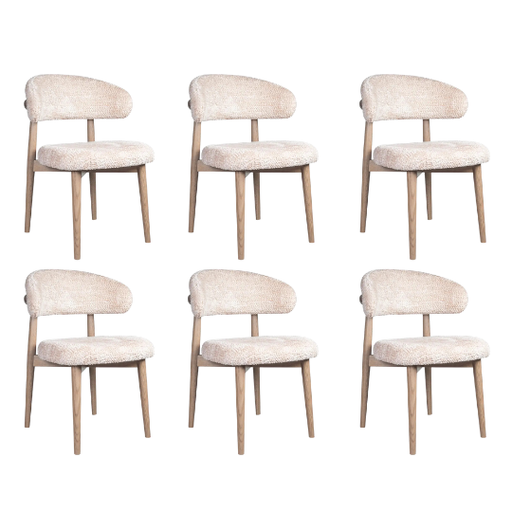 set van 6 eetkamerstoelen voor scandinavisch interieur Brindisi PMP