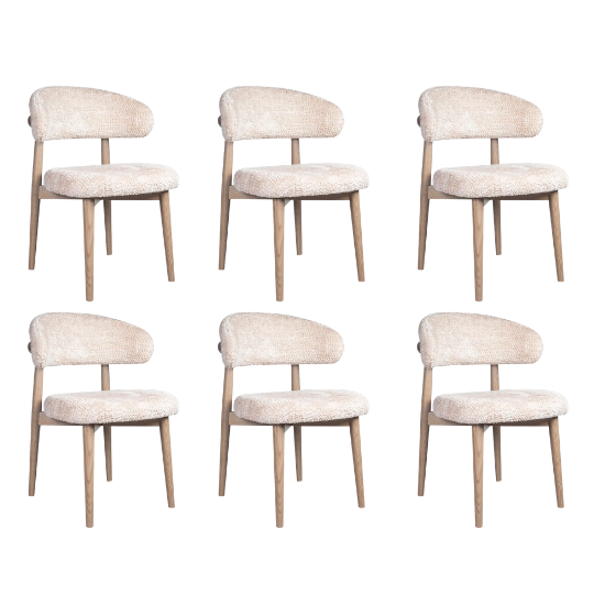 set van 6 eetkamerstoelen voor scandinavisch interieur Brindisi PMP
