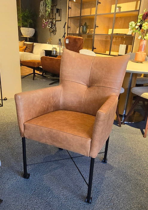 set van 6 leren eetkamerstoelen uitverkoop 