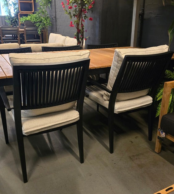 set van 6 tuinstoelen uitverkoop  marinha zwart yoi showroom aanbieding