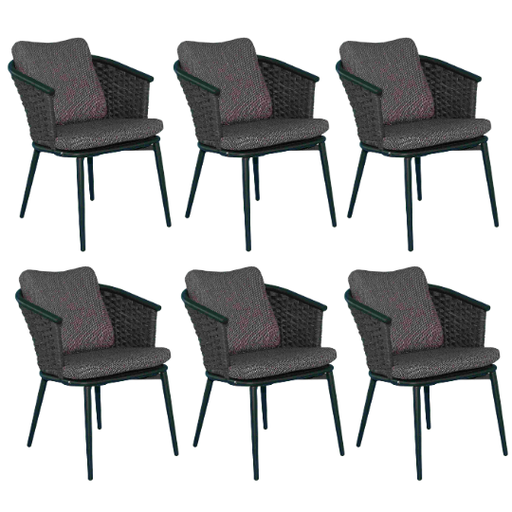 set van 6 zwarte tuinstoelen outlet apple bee