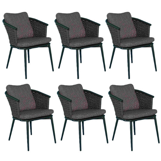 set van 6 zwarte tuinstoelen outlet apple bee