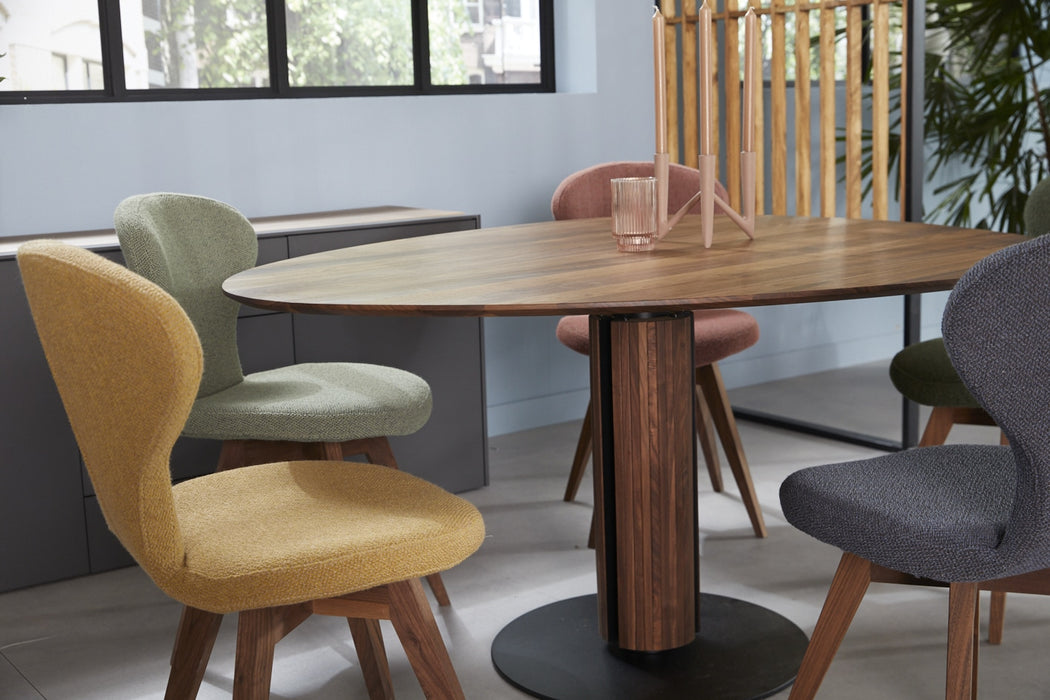 steely eettafel notenhout eetkamer design brees new world