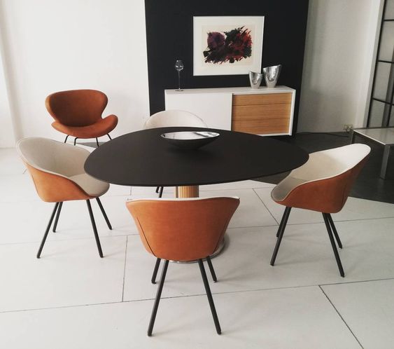 organische eettafel steely fenix zwart 