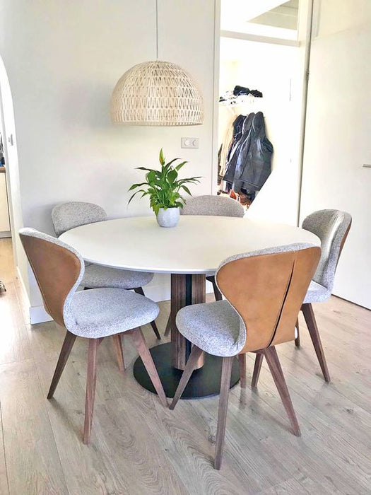 Bree's New World Steely ronde eettafel wit fenix