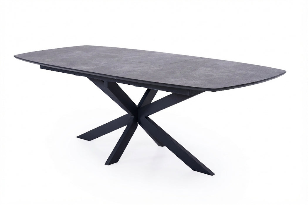 stoere zwarte uitschuifbare eettafel Mira