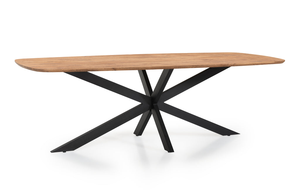 tafel van massief eikenhout deens ovaal in showroom
