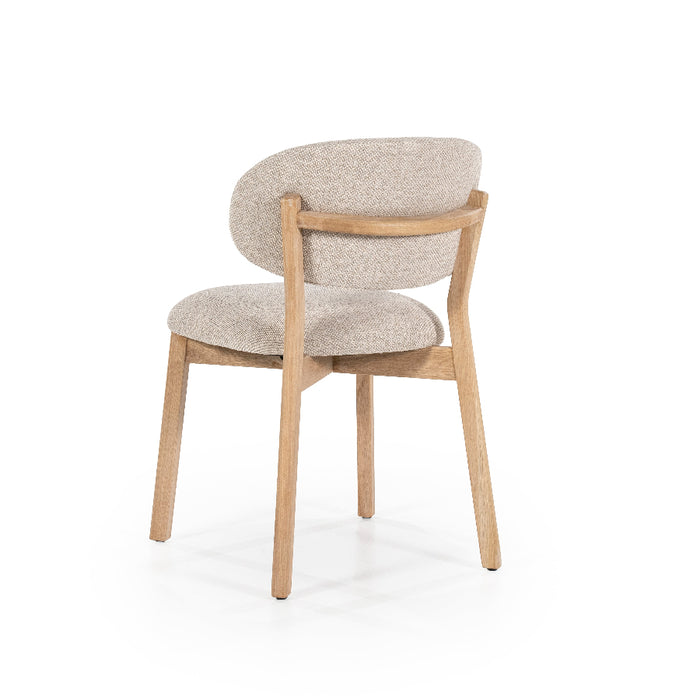 taupe eetstoel met houten poten