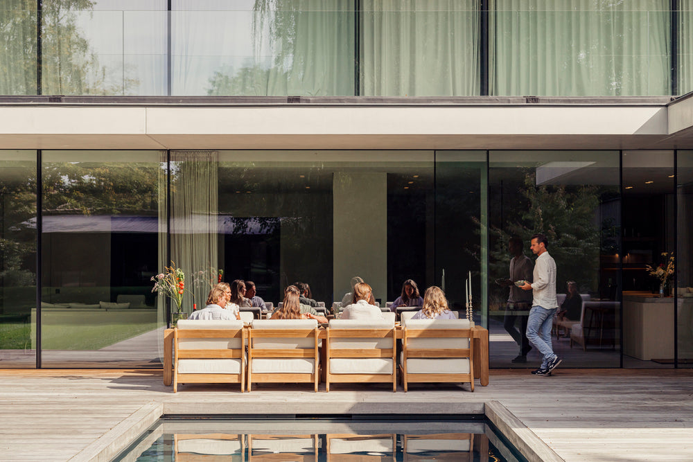 teak low dining gescova