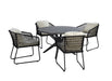 ronde tuintafel black slate calma yoi 120 cm