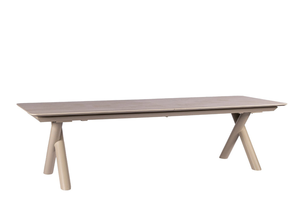 tuintafel uitschuifbaar aluminium travertin salix maratea YOI
