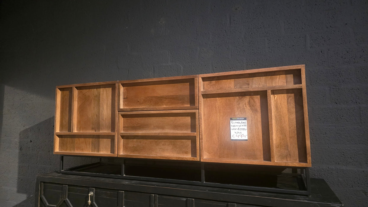 tv meubel forrest mangohout woood showmodel