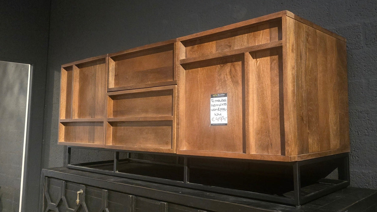 tv meubel van magohout forrest woood korting