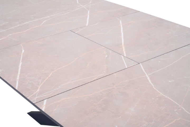 uitschuif eettafel hpl Lugano Marble