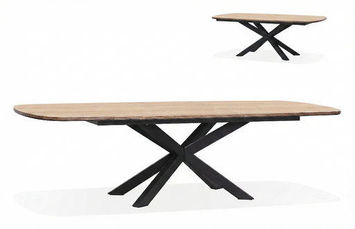 uitschuifbare eettafel eikenhout lamulux