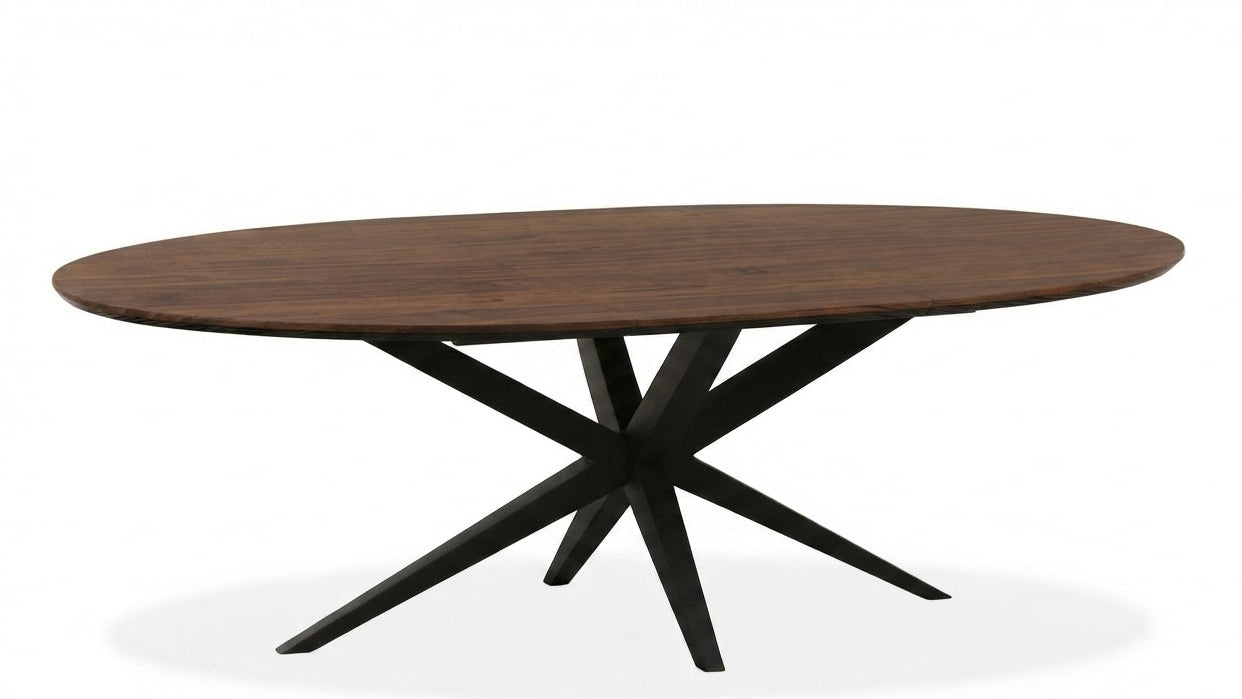 uitschuifbare eettafel ovaal verona dark mango lamulux