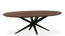 uitschuifbare eettafel ovaal verona dark mango lamulux