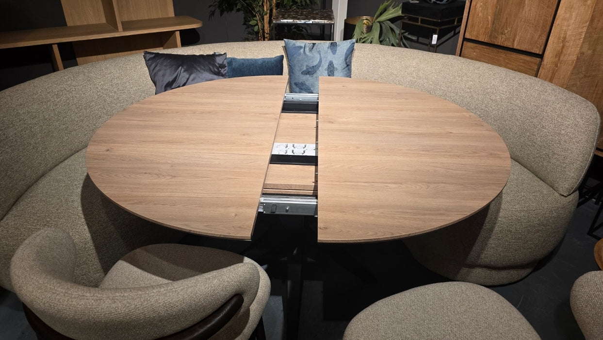 uitschuifbare lamulux eettafel blond oak vince