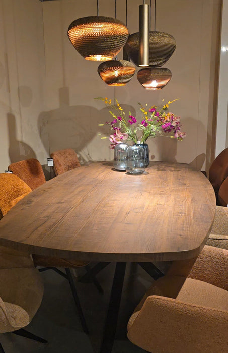 uitschuiftafel deens ovaal lamulux dark mango
