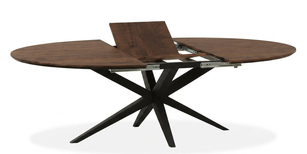 uitschuiftafel lamulux ovaal verona dark mango