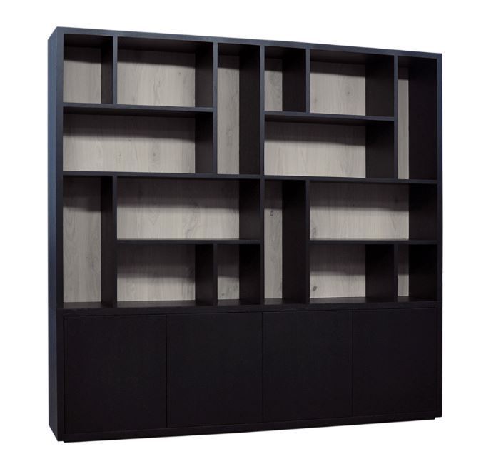 vermeer-vakkenkast-eiken-zwart-ebk099