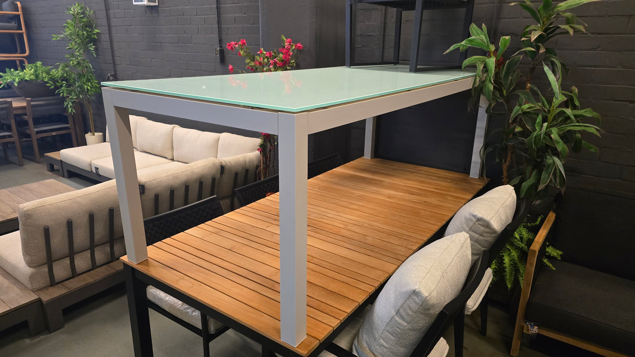 wit glas tafel voor buiten uitverkoop