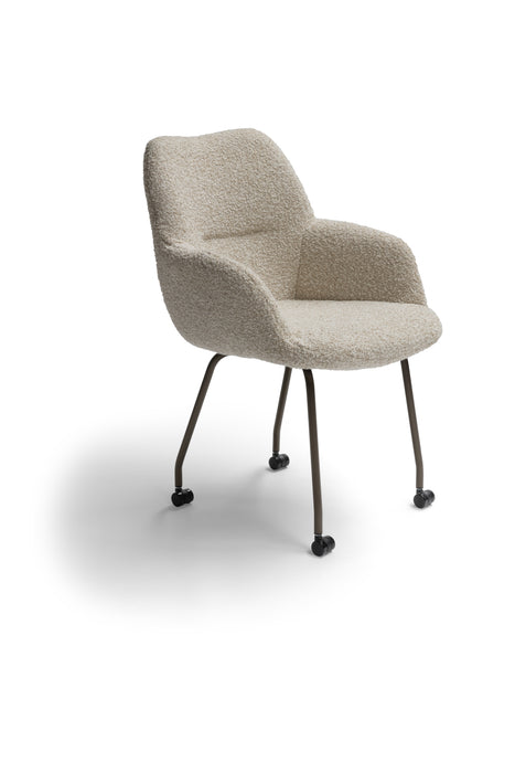 witte eetkamerstoel op wielen kiq deluxe bree's new world