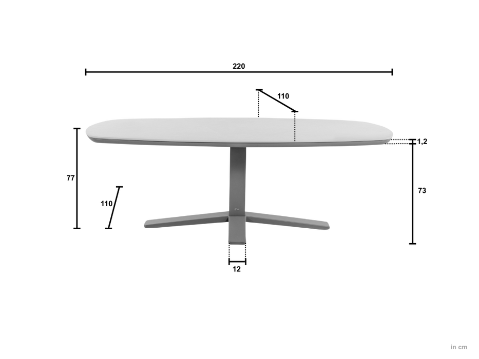 zanzibar tuintafel apple bee afmetingen