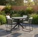 zwarte barset bara barstoel voor buiten en calma high dining table black slate Yoi Furniture