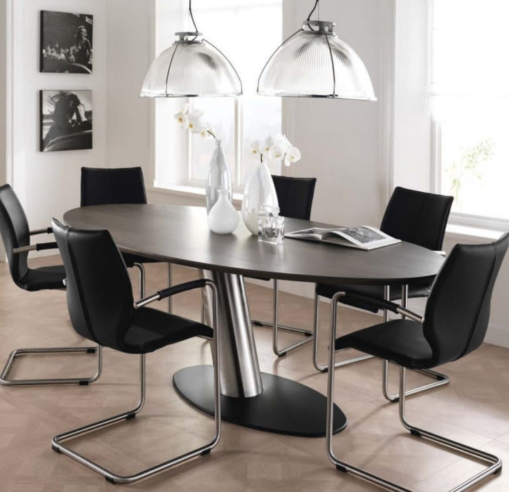 zwarte eetkamerstoel met armleuning lunettechroom bree's new world