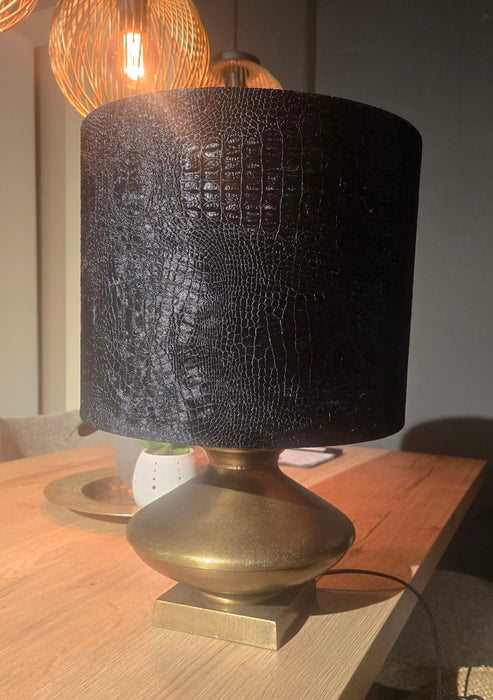 zwarte lampenkap krokodillenprint gouden poot outlet