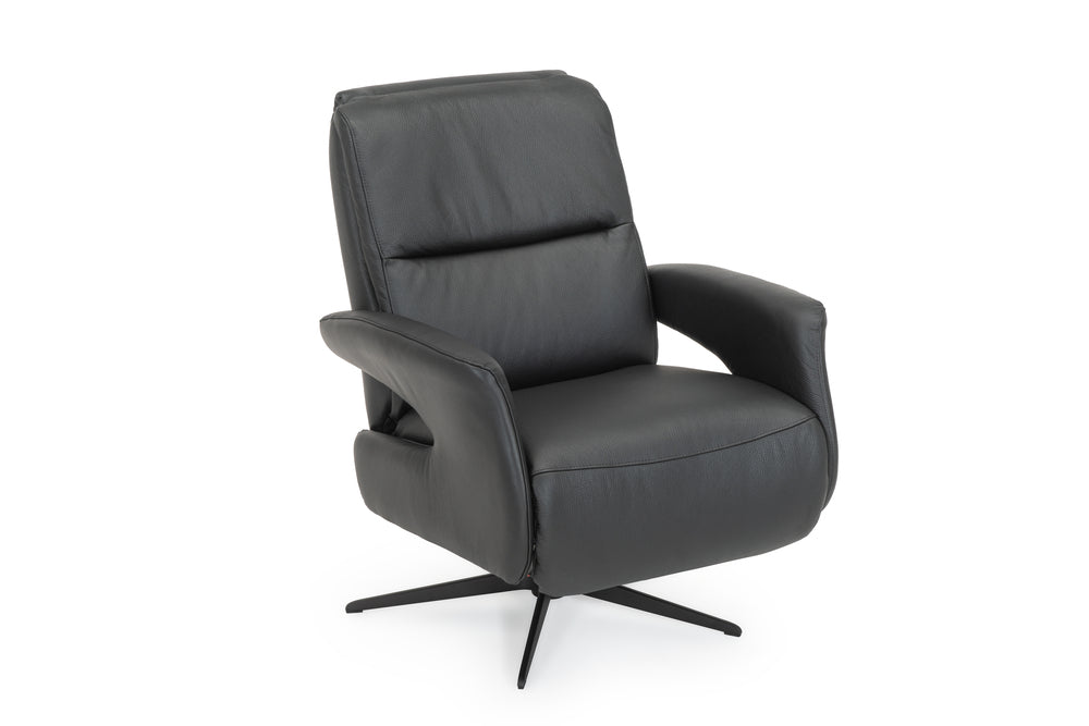 zwarte leren elektrische relaxfauteuil hjort knudsen